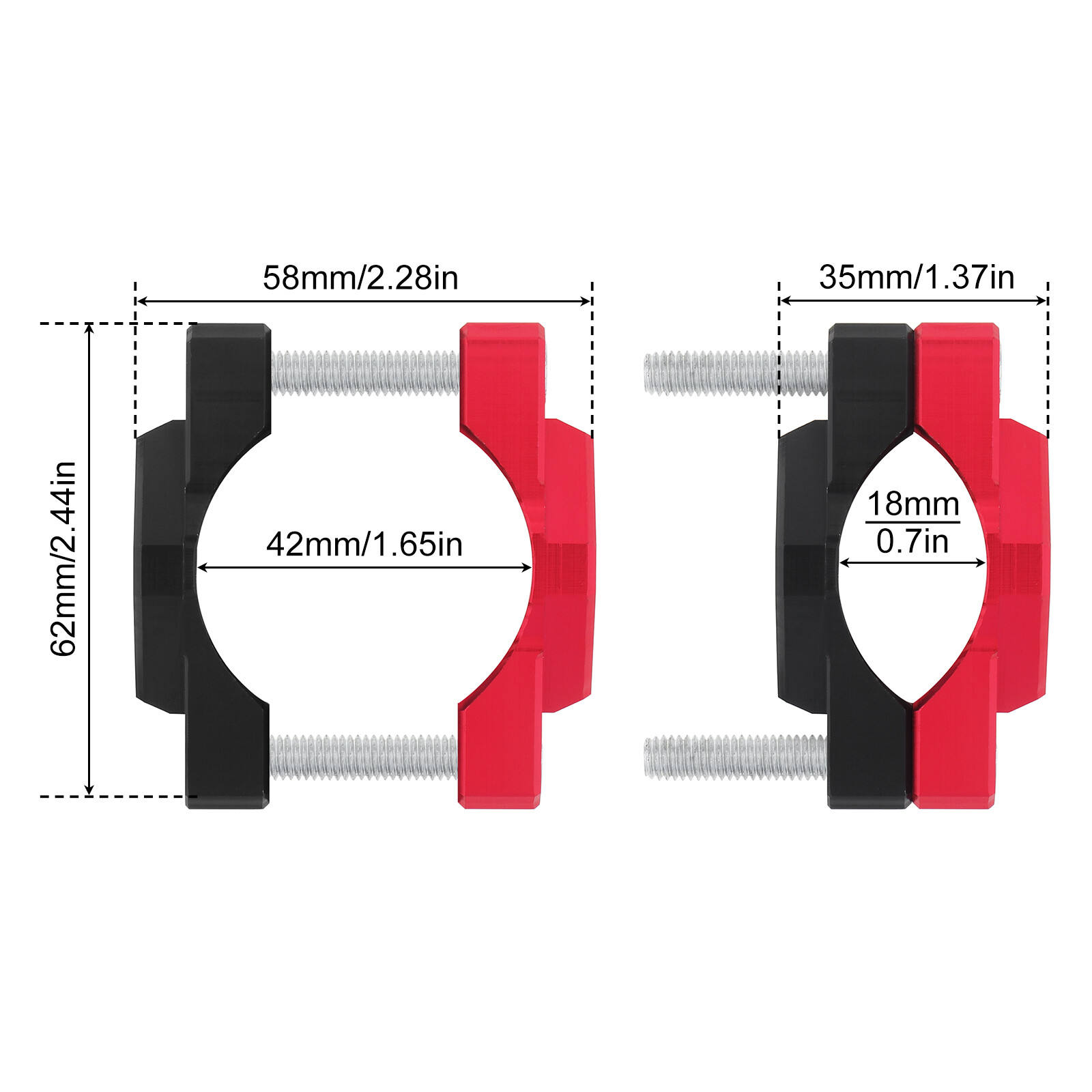 1PC 17-42mm Multifunction CNC Aluminum Alloy Modification Bracket for Motor US