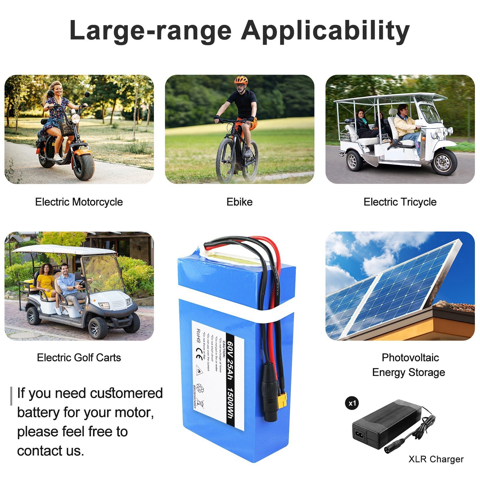 UPP ebike battery 36V 48V 52V 60V 72V 40Ah Lithium ion for 0~5000W Bicycle Motor
