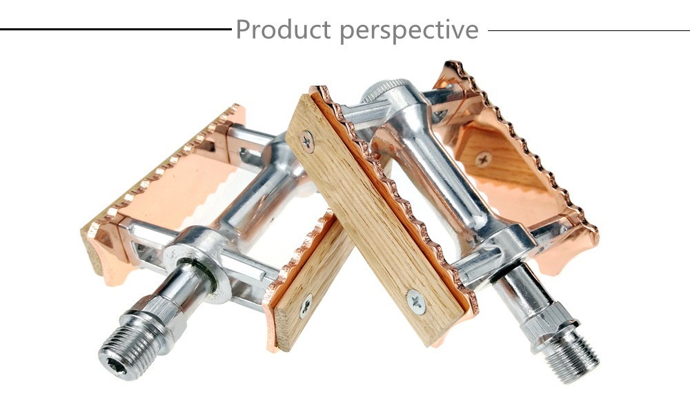 Vintage Wood Aluminum Road MTB Mountain Bike Bicycle Pedal Fixie Flat Pedals