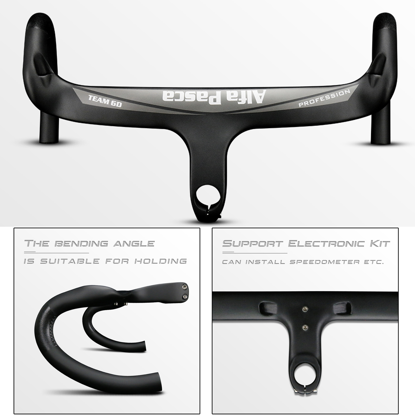 Carbon Road Handlebar Bicycle Stem Integrated Carbon Handle Drop Bars 420mm 440