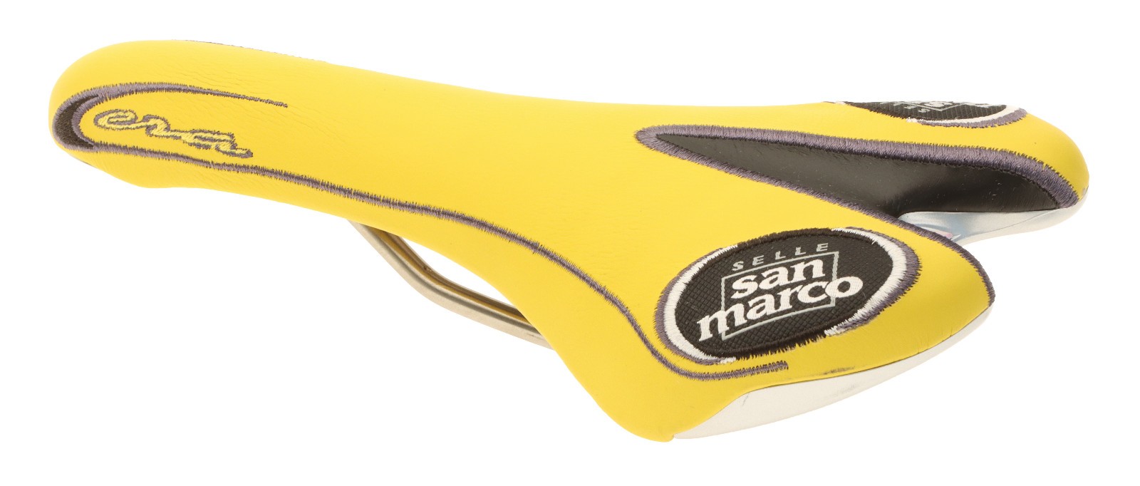Selle San Marco Era Pro Saddle Titanium Rails Yellow Leather 2001 NIB NOS NEW