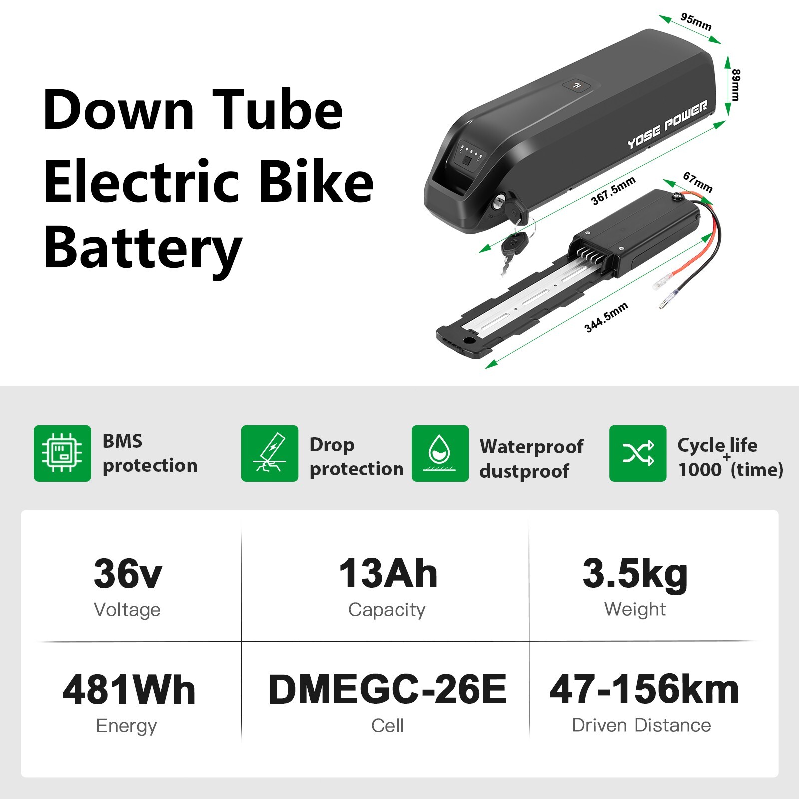 Jasion Heybike Battery 36V 48V 13Ah Race Plus Race Max Mars 2.0 Ebike Battery