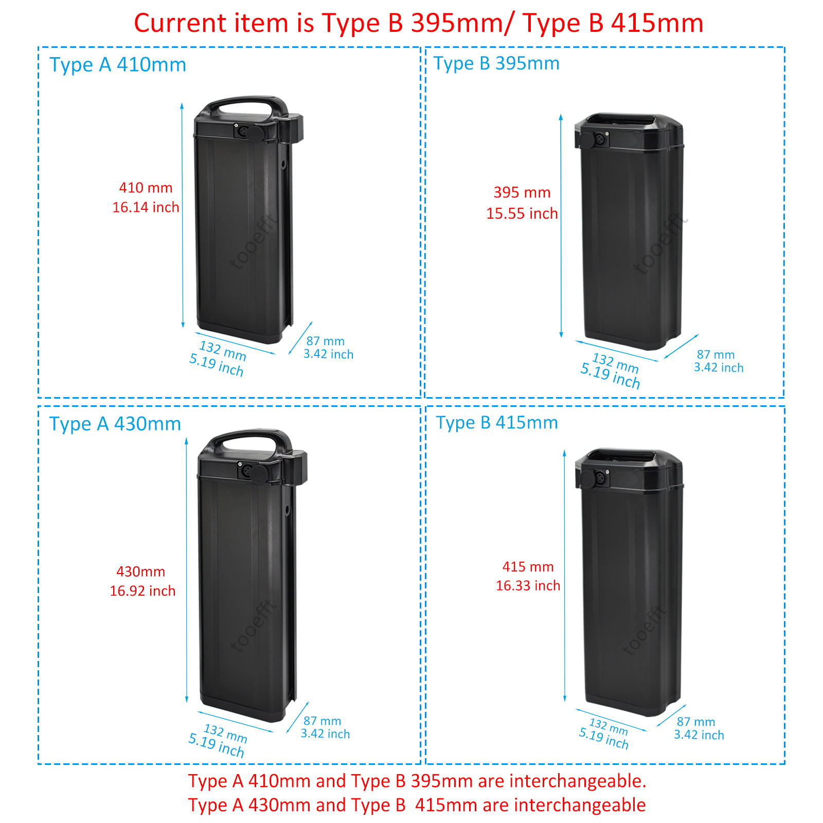 tooefft 48V Rechargeable Batteries for fiido T1 pro fiido Q2 Polarna F10 Ebike