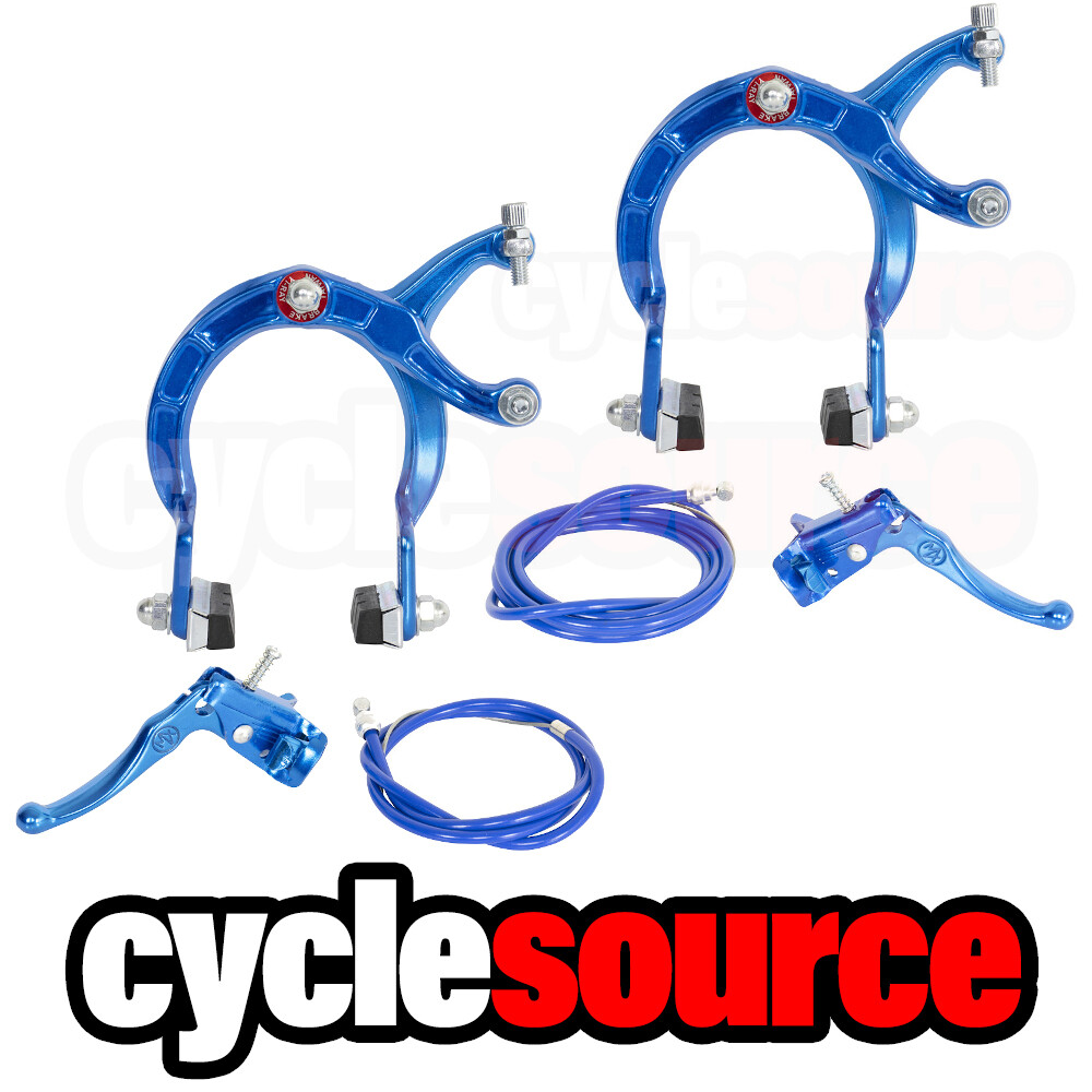 ENIX BMX Brake FRONT & REAR SET Alloy BLUE Bike Bicycle Caliper Cable Lever