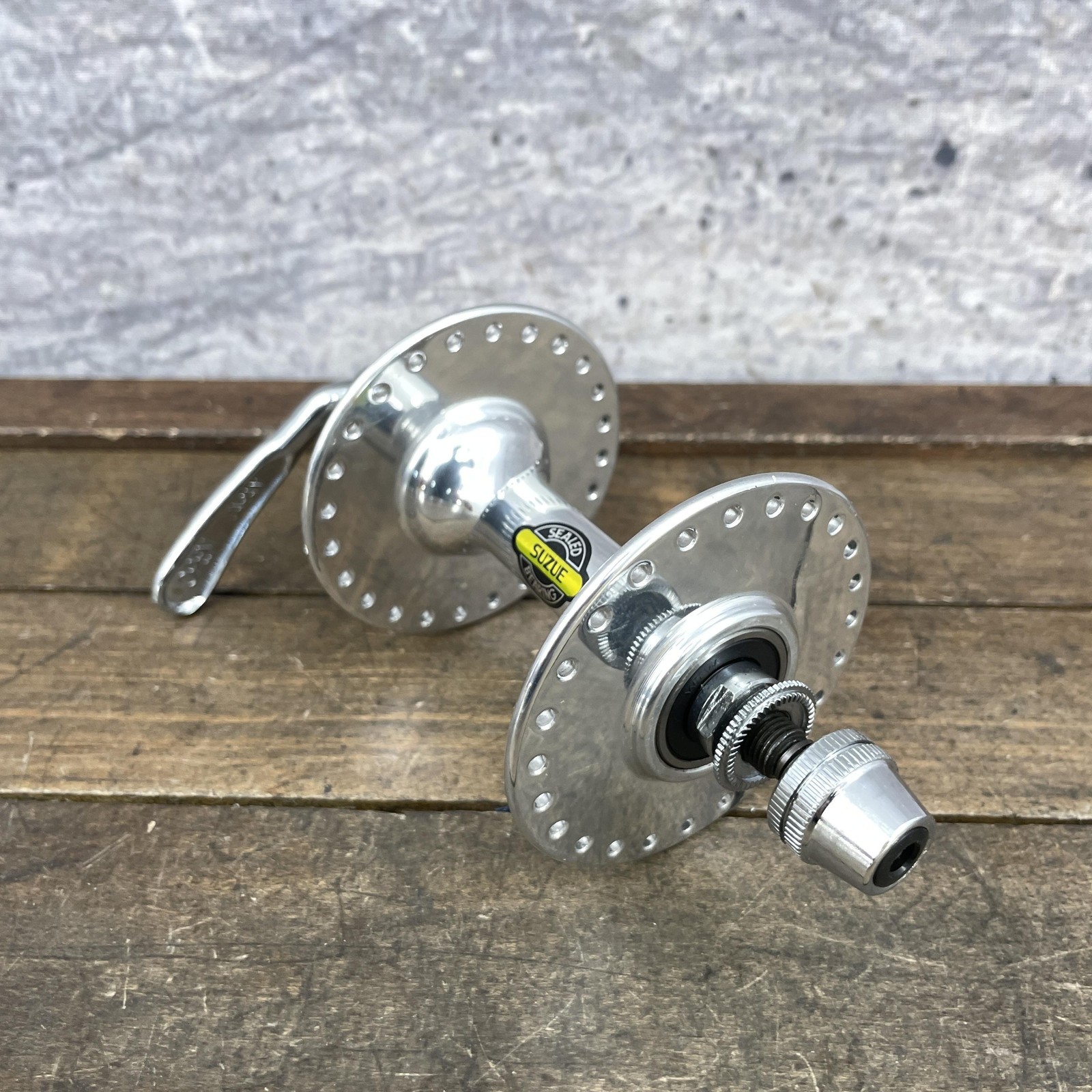 Vintage Suzue Front Hub 48H Sealed Bearing QR High Flange Silver 100mm Japan 89