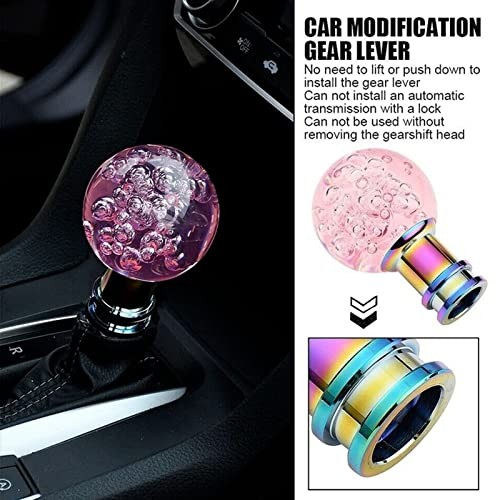 Universal Manual Gear Shift Knob, Crystal Bubble Acrylic Design with 3