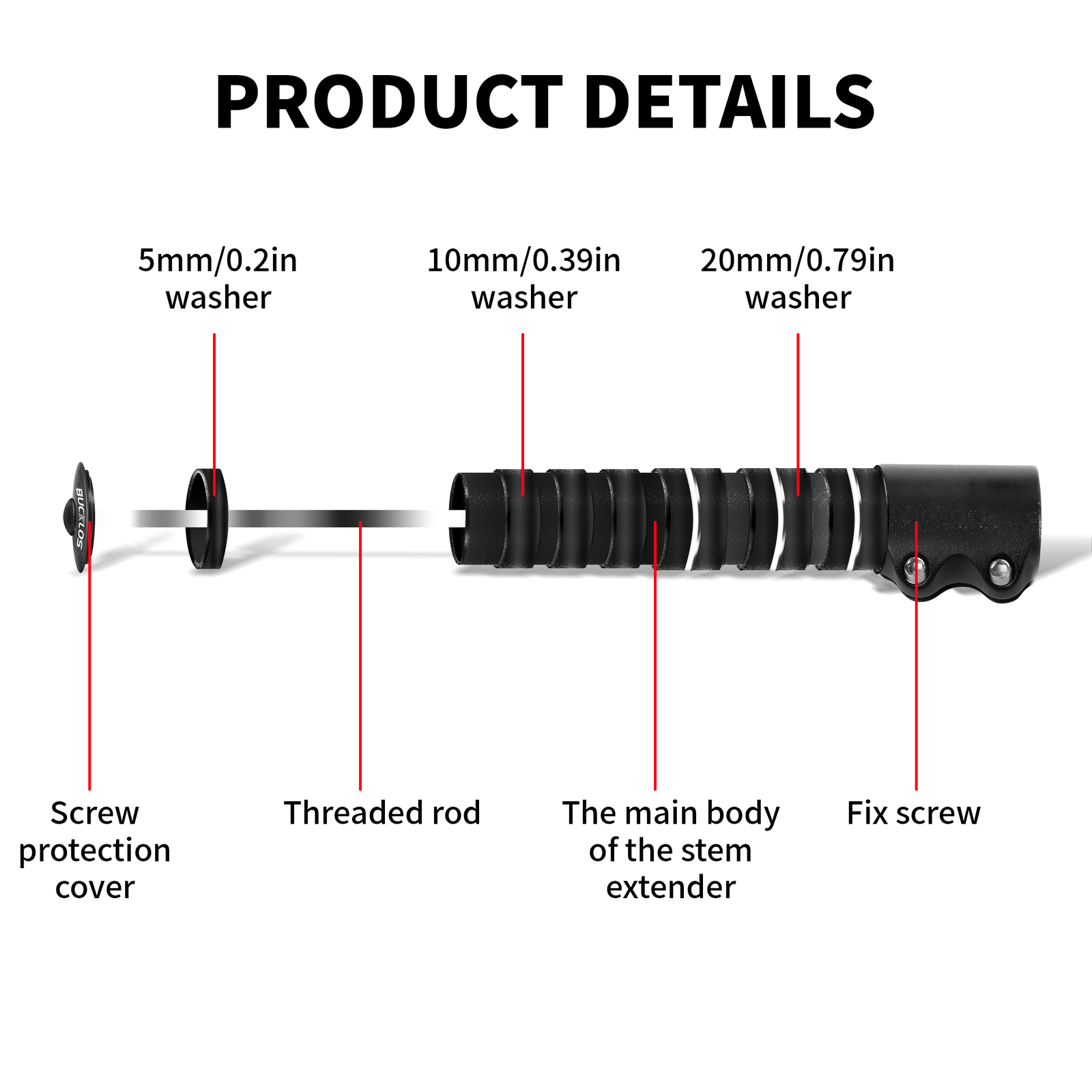 Bicycle Fork Stem Extender Handlebar Riser Extension Adapter Mountain Bike MTB