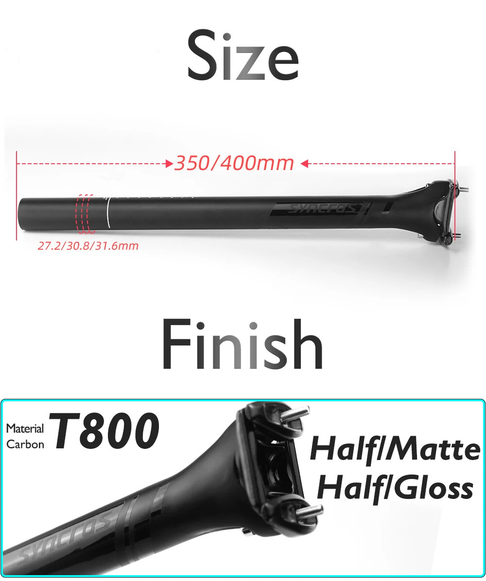Carbon Fiber Mountain Road Bike Seatpost 27.2/30.8/31.6mm 7×9/7x7mm 0/20 Degree