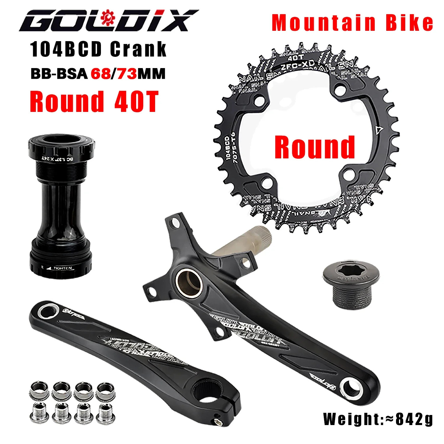 104BCD Wide and Narrow Teeth Bicycle Crankset 170/175Mm Crank Round/Oval Chain R