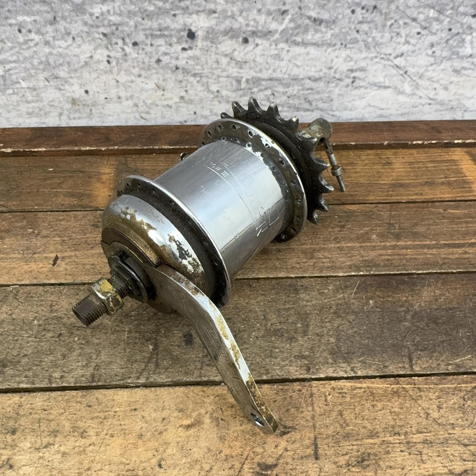 Vintage Sturmey Archer TCW III Hub 3 Speed Coaster Brake 40 Hole 1963 Rear