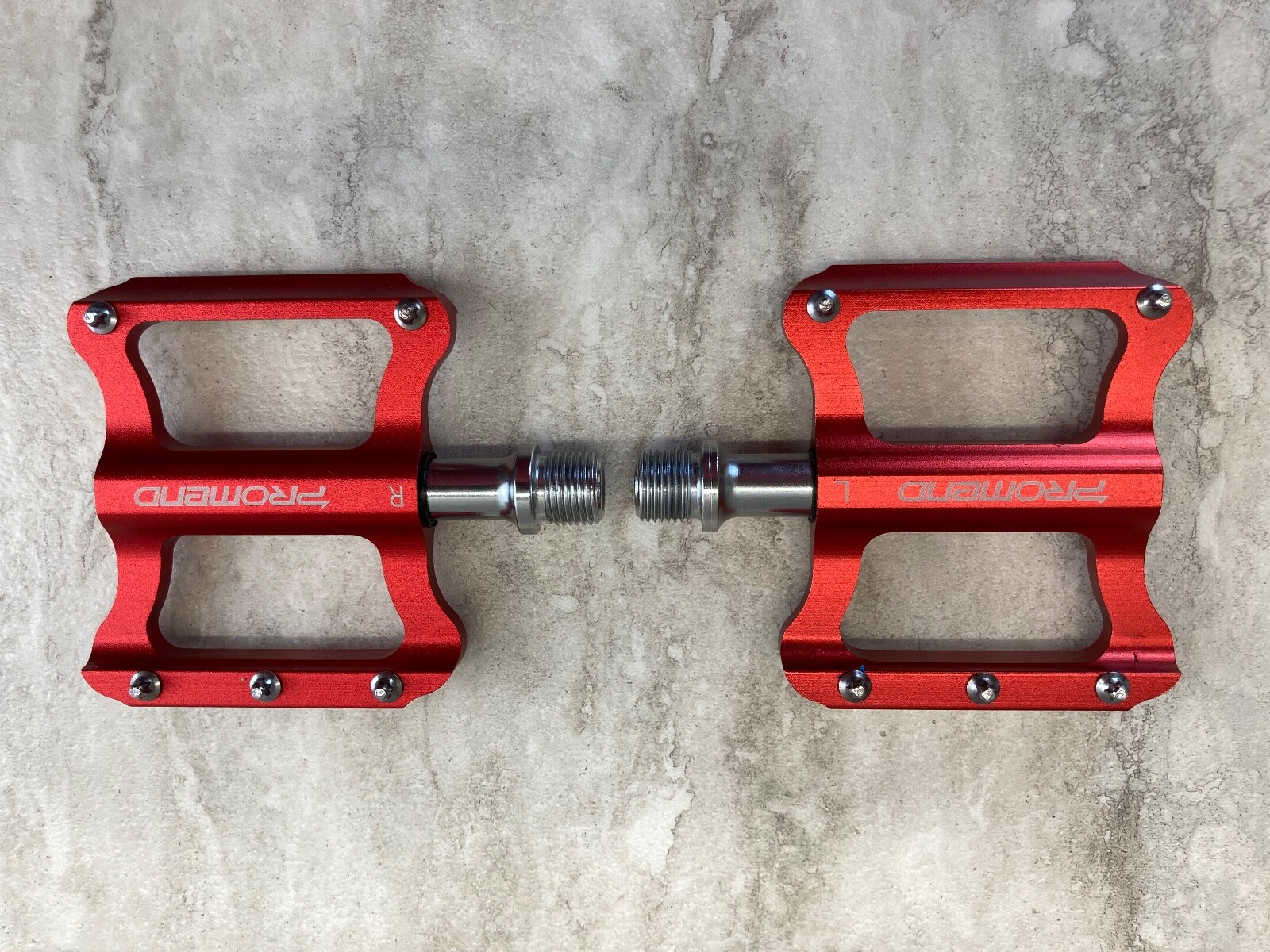 Bicycle Pedals – Aluminum – Red – New/Open Box Promend # TD-R41