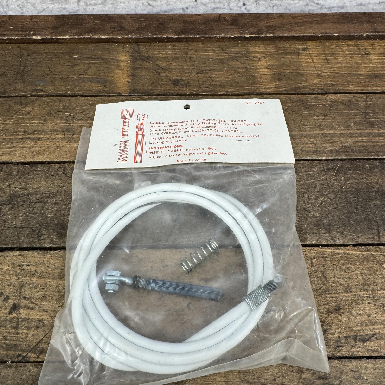 Vintage Cateye 3-5 Speed Derailleur Cable Set White Shimano Twist Grip NOS