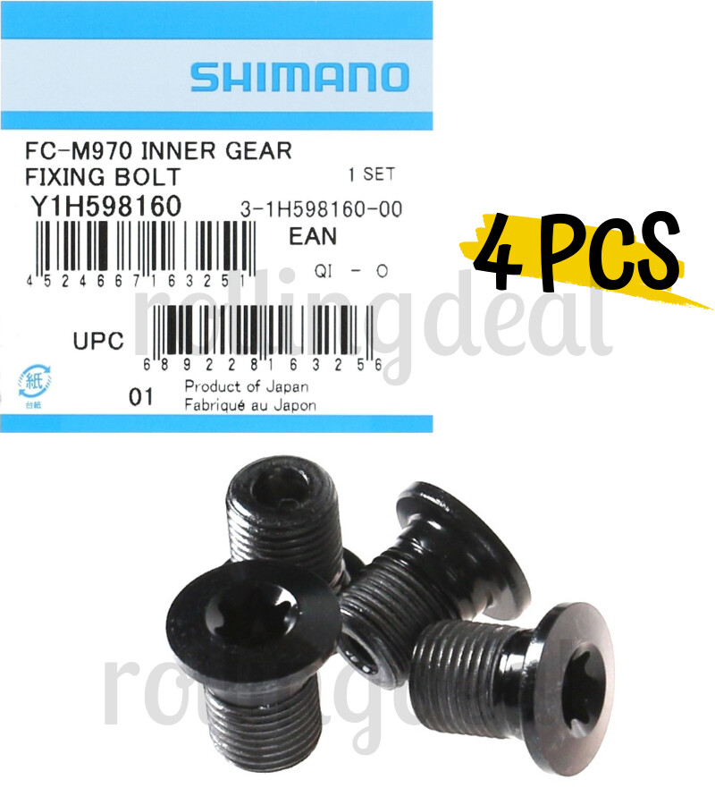 Shimano Dura Ace M8 x 10.1mm R9100 /Ultegra R8000/XTR Chainring Fixing Bolts(x4)