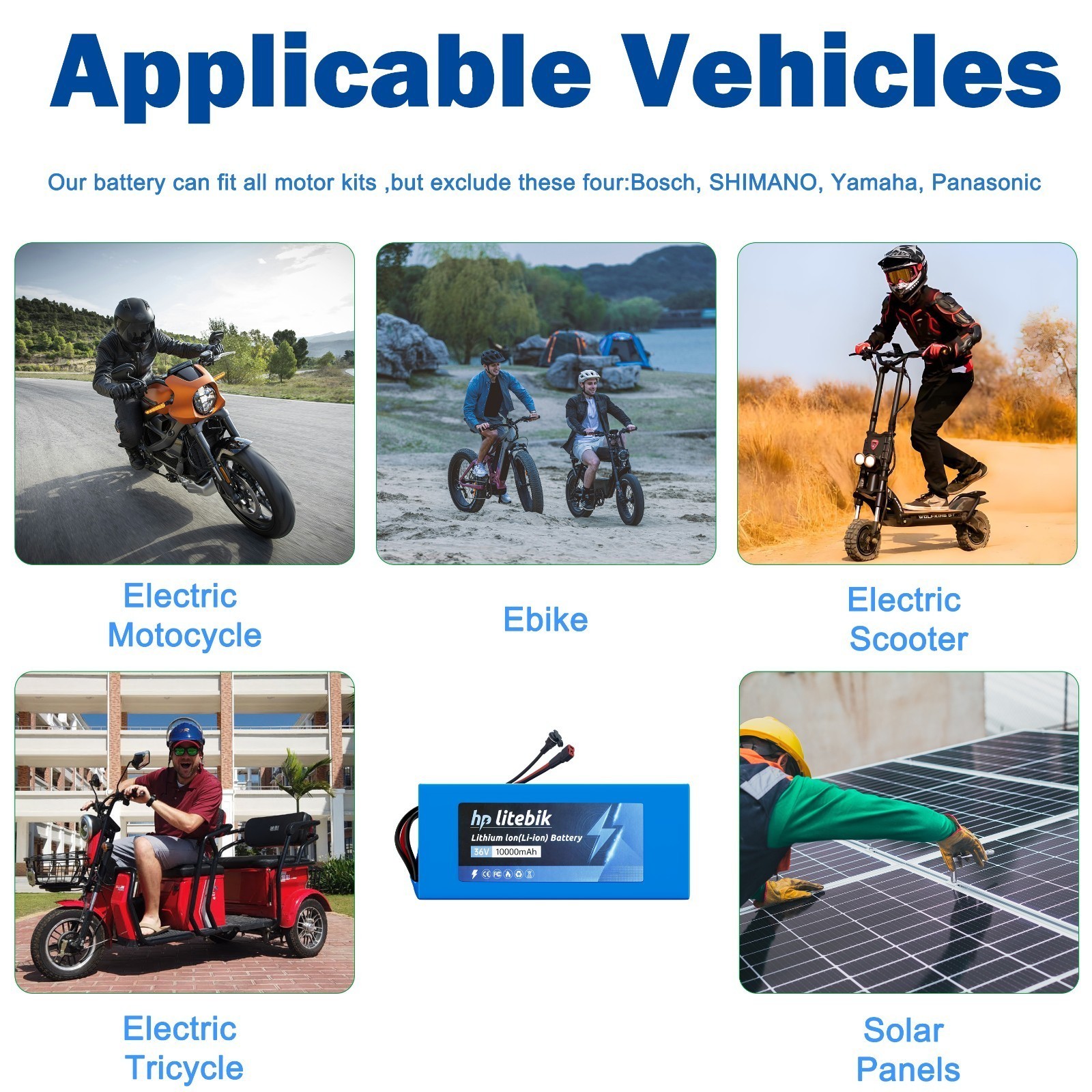 36V 10Ah Ebike Lithium Battery 30A BMS For Electric Bicycle Bike 100W-600W Motor
