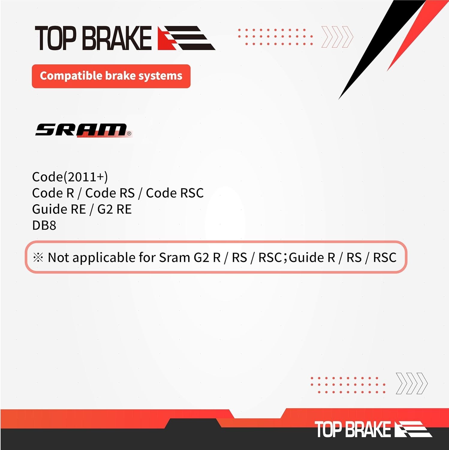 Disc Bike Brake Pads Compatible with SRAM Code R RE RSC, Guide RE, G2 RE, DB8…