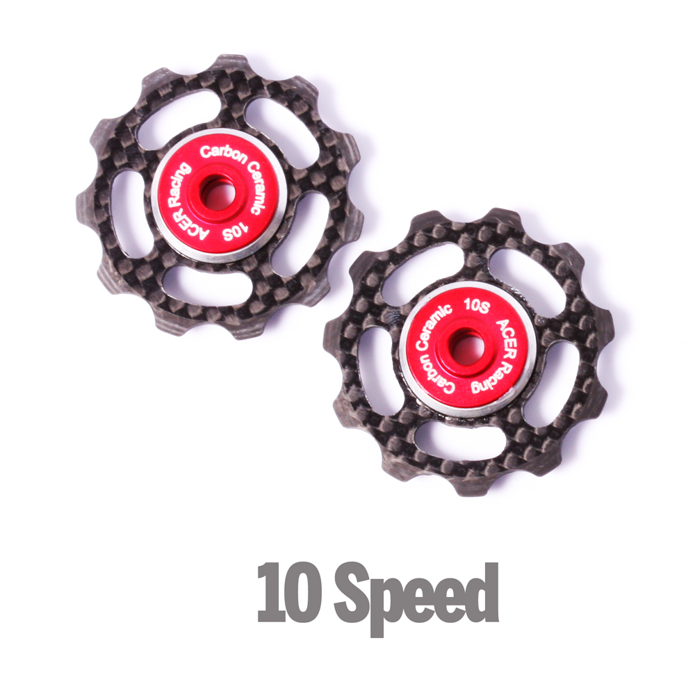 Carbon Fiber Jockey Wheels with Ceramic Bearings 6.5g by ACER Racing 10 speed