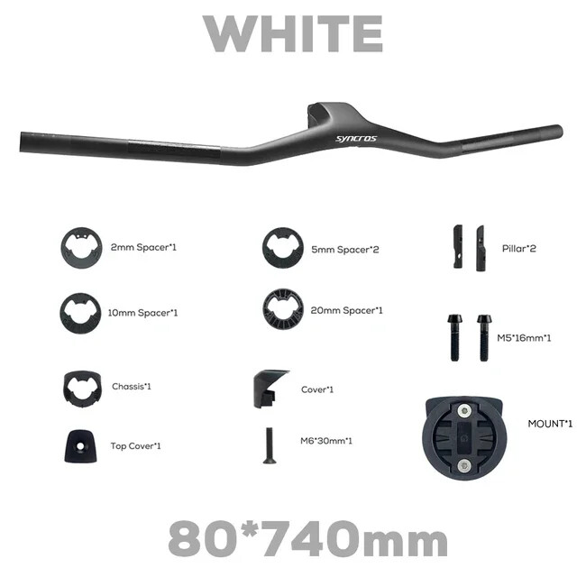 -40 Degree 740MM Full Carbon Fibre Integrated Cockpit MTB Bicycle Handlebar