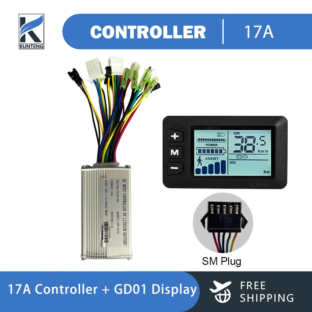 36V 48V 3 Model Sine Wave Controller 17A 26A 30A Display SM / WP Plug for E-bike