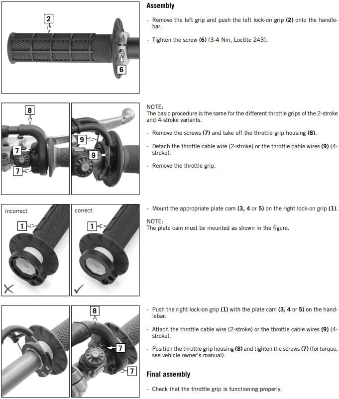 Ktm Closed Lock On Hand Grip Set Black Handlebar Grip Compatible 1999 2016