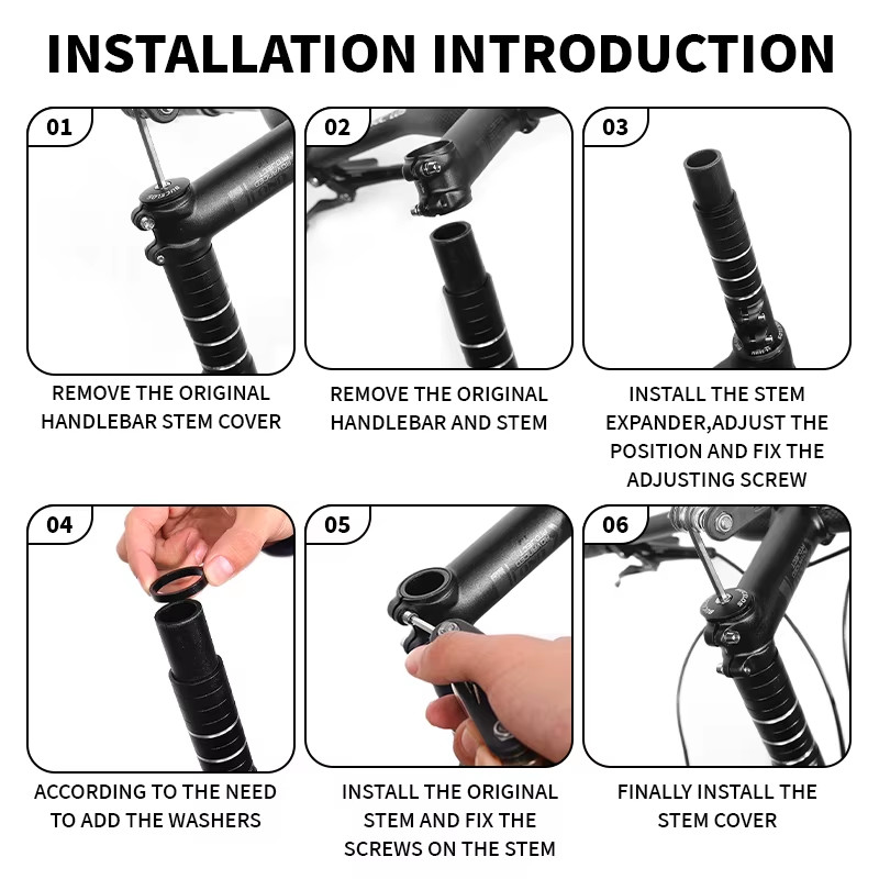 Bicycle Stem Height Extender 100/120/135/180/210MM Aluminum Alloy Handlebar Rise