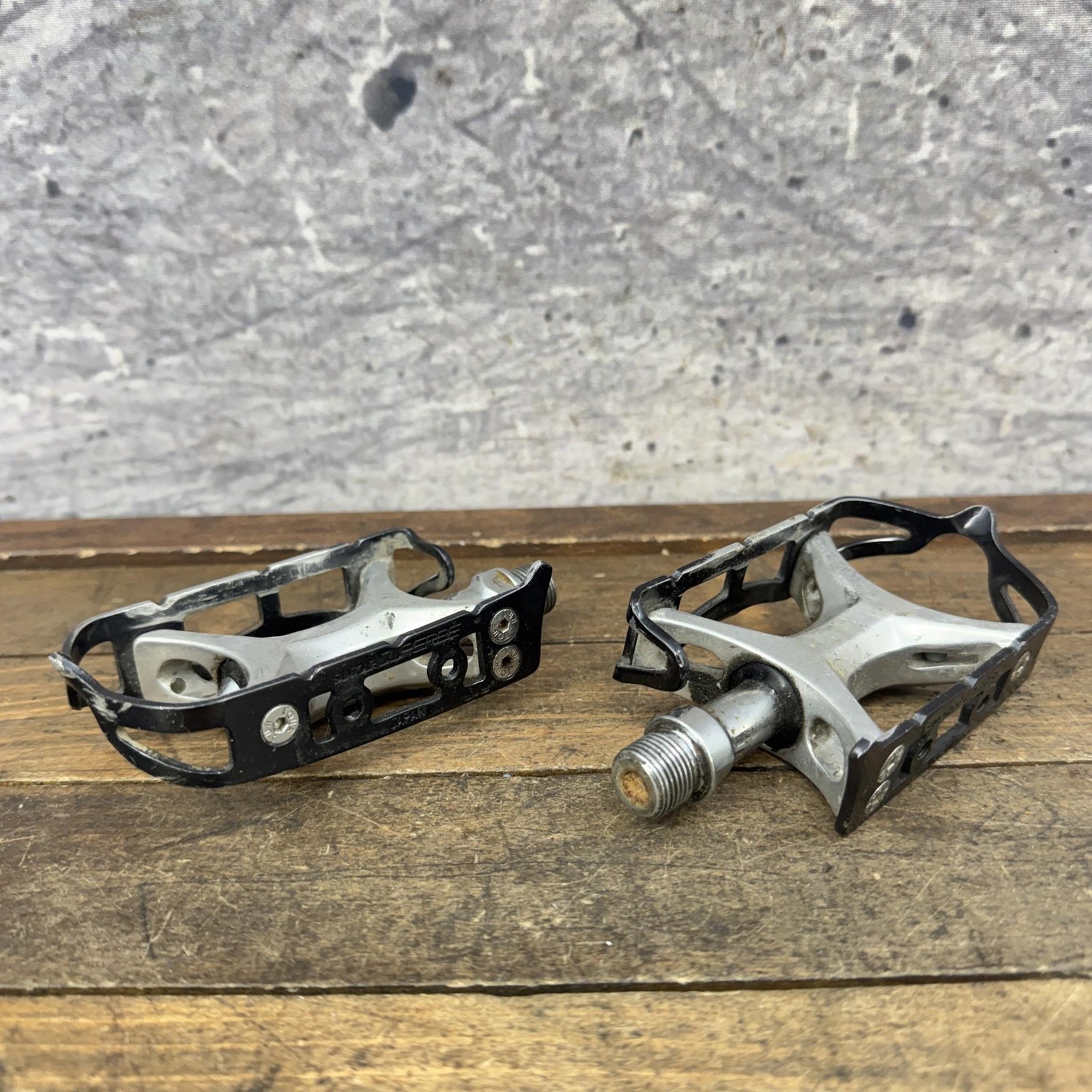 Vintage Suntour Superbe Pedals 9/16 In 80s SUN TOUR Cage Bolts Road Bike Black