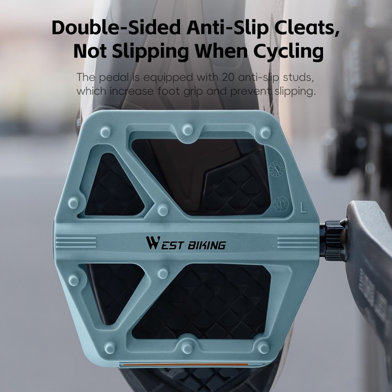 WEST BIKING Nylon Bicycle Pedals DU Sealed Bearing 9/16″ Bike Flat Pedals A Pair