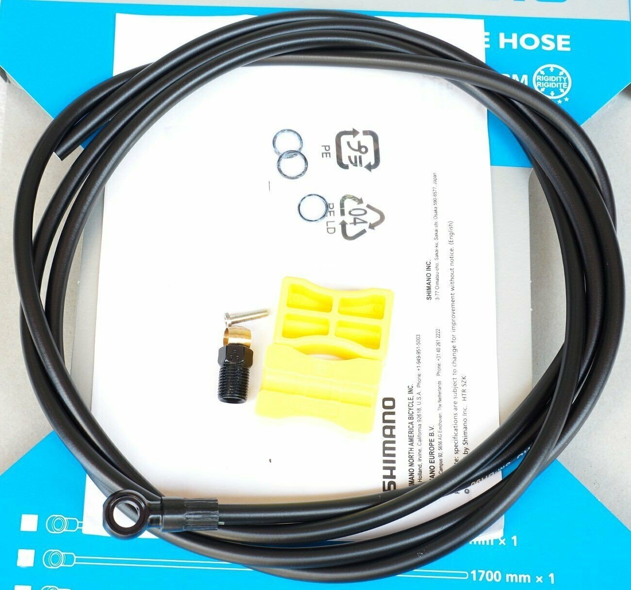 Shimano SM-BH90-SBM 1000mm Disc Brake Hose Kit XTR/XT/SLX New Color~Black Banjo
