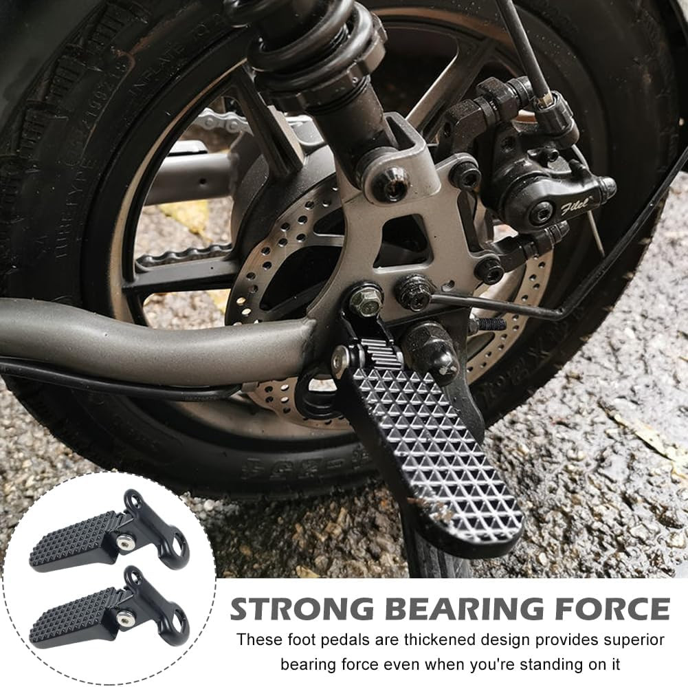 1 Pair Mini Bike Foot Pegs, Aluminium Alloy Non-Slip Bike Pegs, Folding Bike