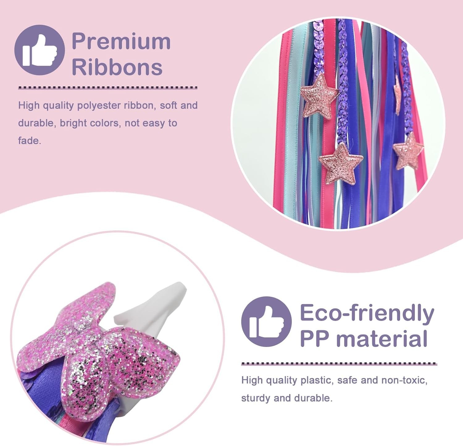 1 Pair Bike Streamers, Kid’s Bike Tassels, Bicycle Handlebar Streamers Colorf…