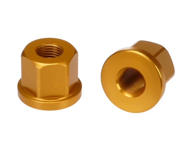 3/8″ X 26T REGULAR bicycle axle nuts 7075 aluminum (PAIR) DARK GOLD