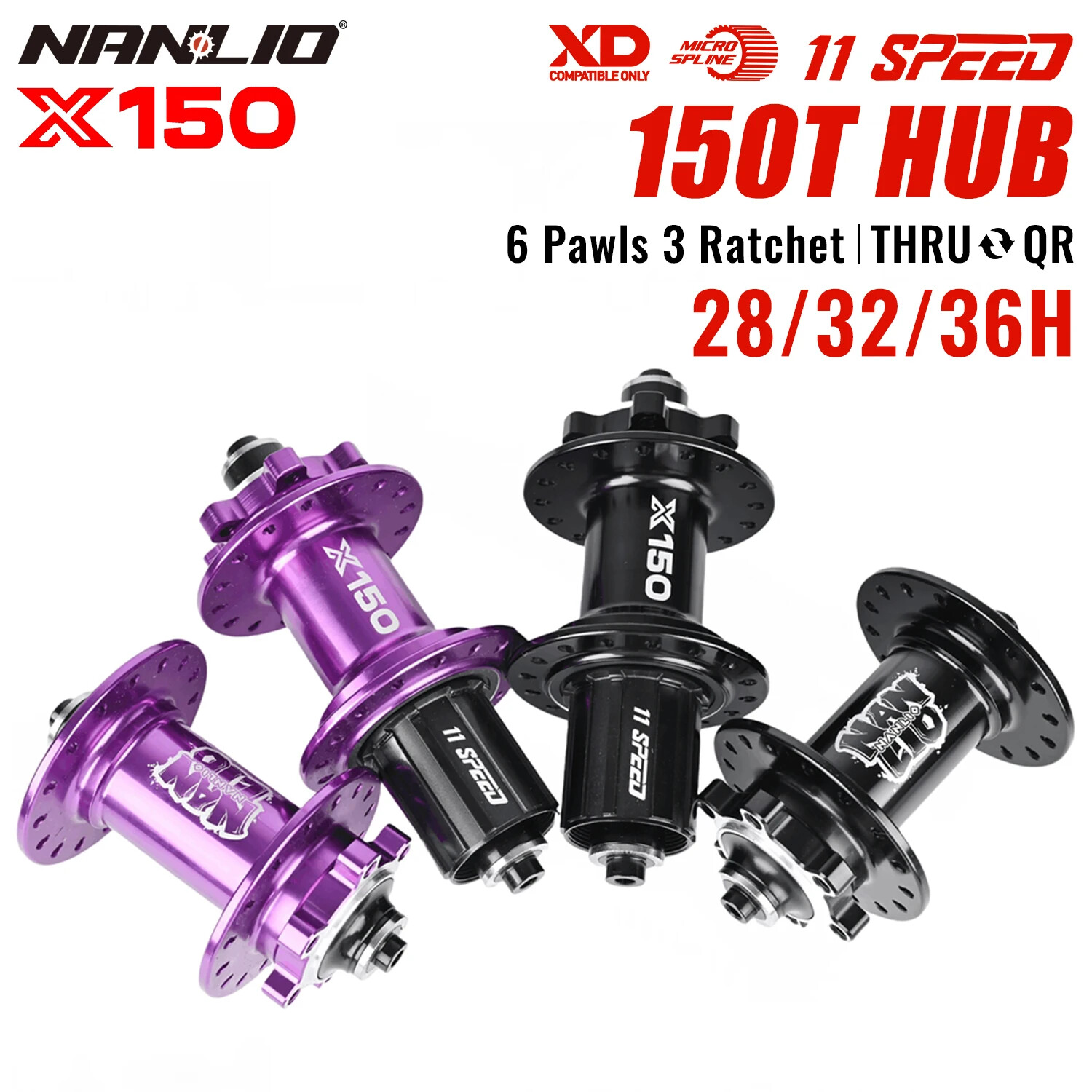 MTB Bike Hub 6 Pawl 3 Teeth 150 Click 32 28 36 Holes HG SX NX 8 9 10 11 12 Speed