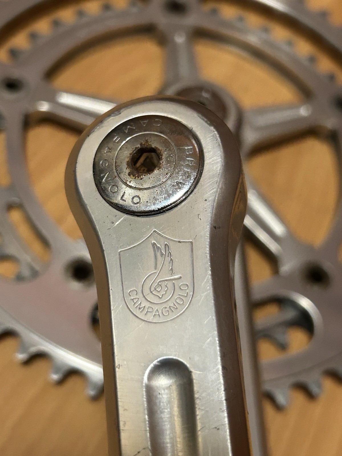 Vintage Campagnolo Super Record 170 Crankset 1049/A Double 52 42 Square Taper