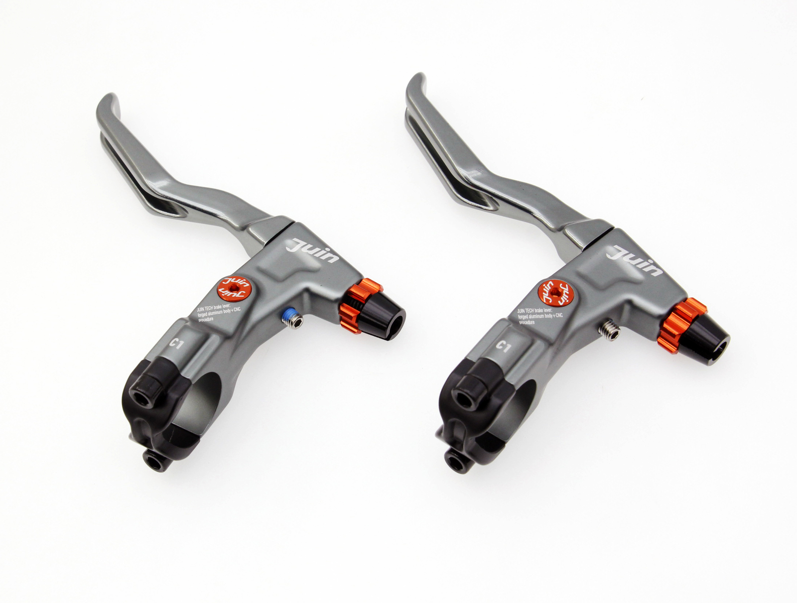 Juin Tech C1 eBike City Folding Biking Cable-Actuated Brake Levers Silver Gray