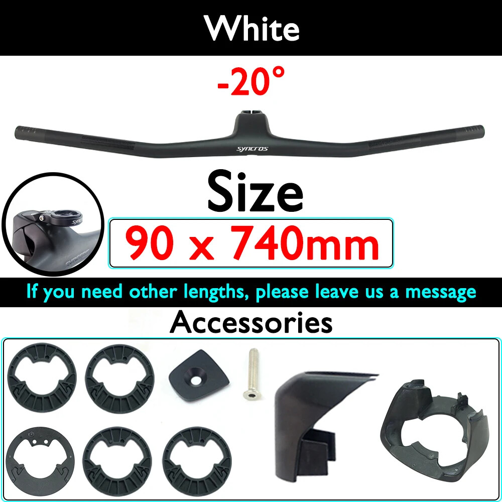 740mm Full Carbon MTB Bicycle Integrated Handlebar With -20° Stem 70/80/90/100mm