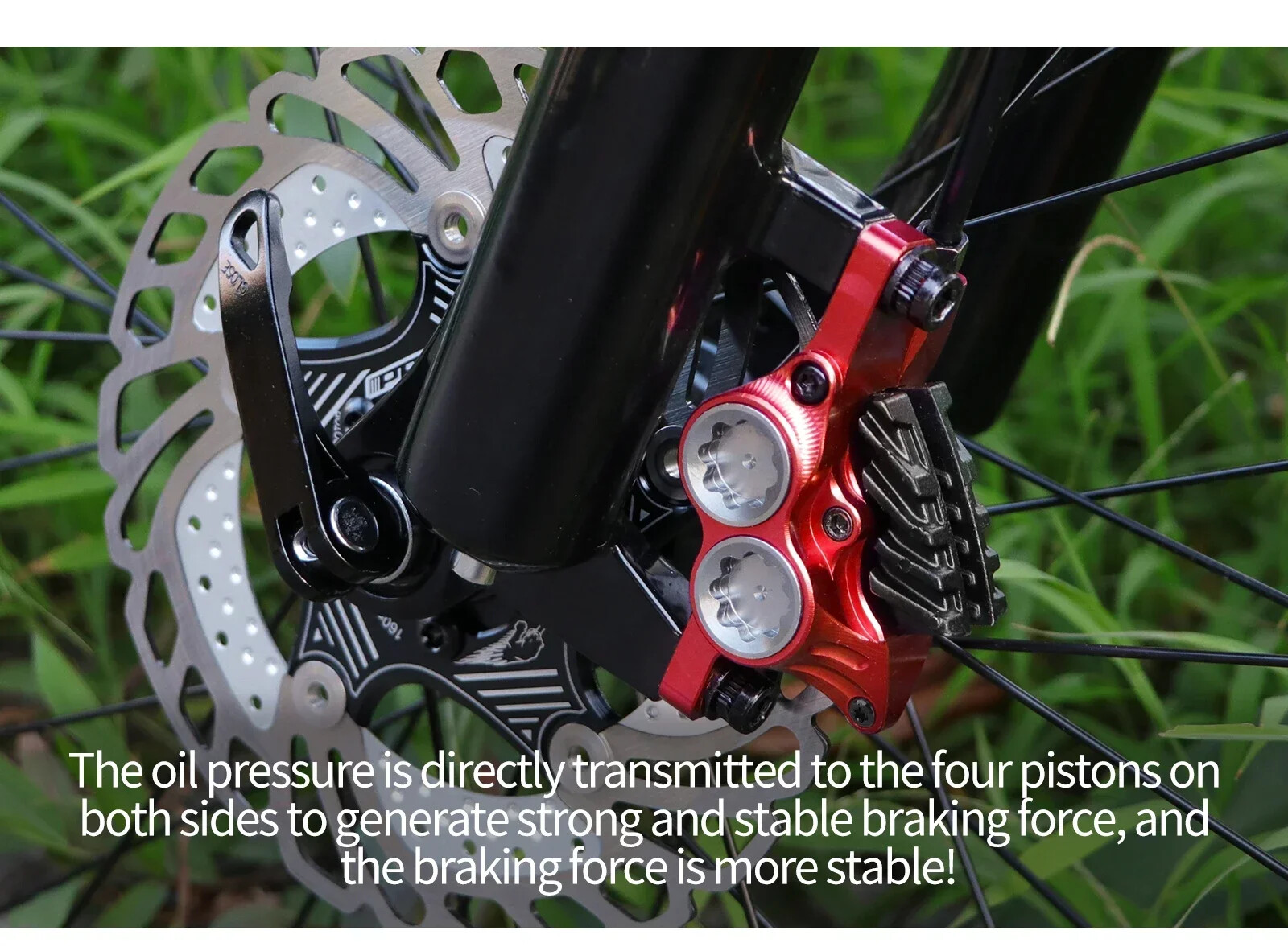 MTB 4 Piston Hydraulic Disc Brake 800mm/1550mm Internal Routing Split Oil Brake