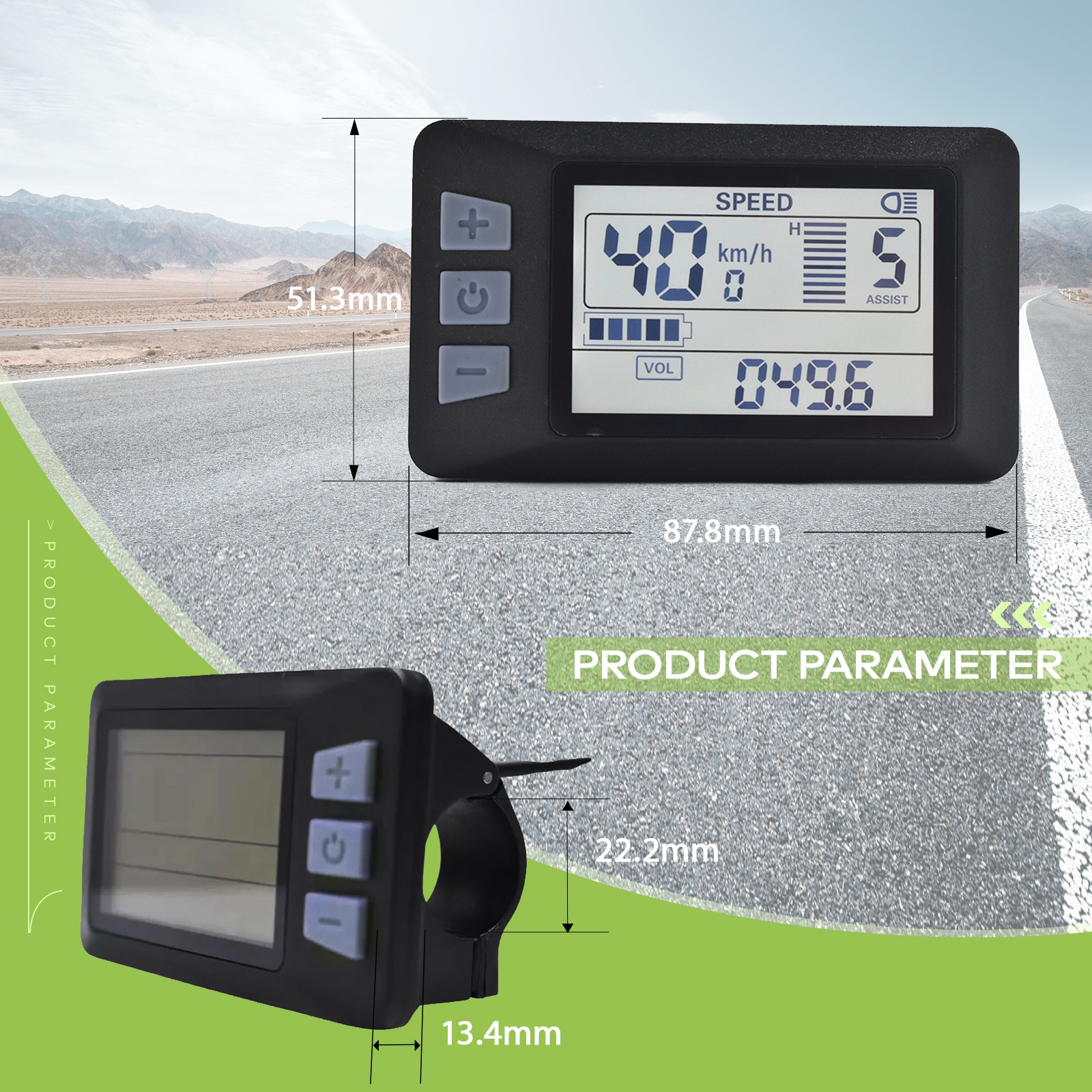 UART2 Wired Bike Computer with Waterproof P3H LCD Speedometer for Mountain Bikes