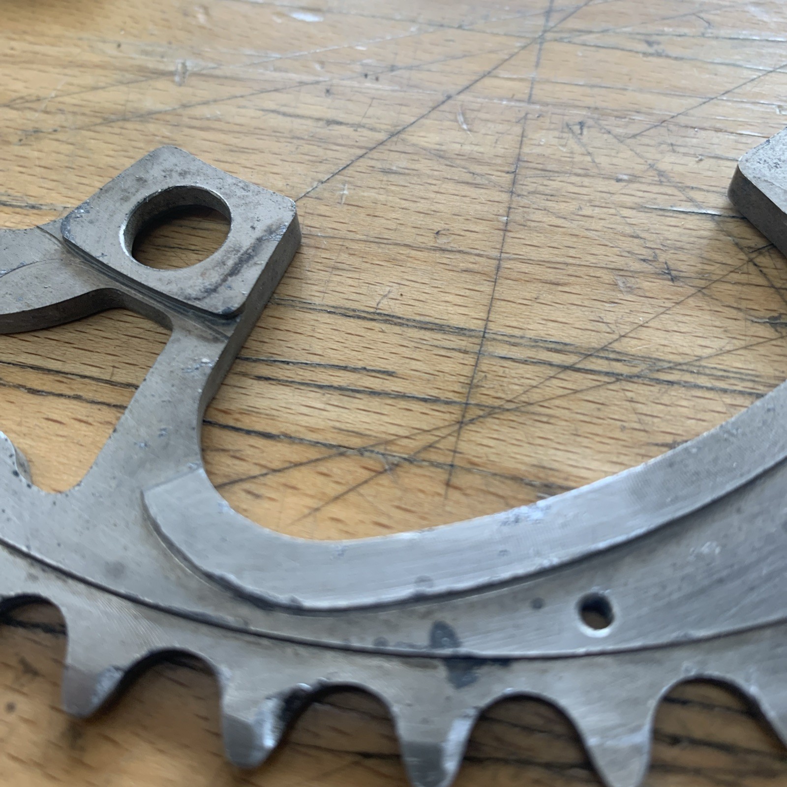 Real Designs Chainring 110mm BCD 45T Silver Vintage Mountain Bike Yeti Kooka CNC