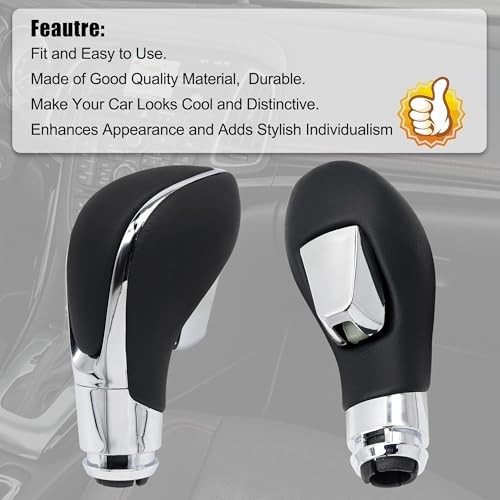 Automatic Gear Stick Shift Knob Black Fit for Buick Verano Regal Black + Silver