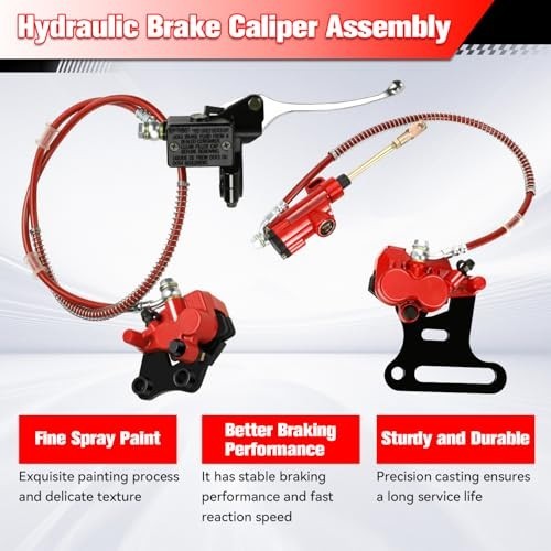 Pit Bike Front & Rear Hydraulic Disc Brake Caliper Assembly Red