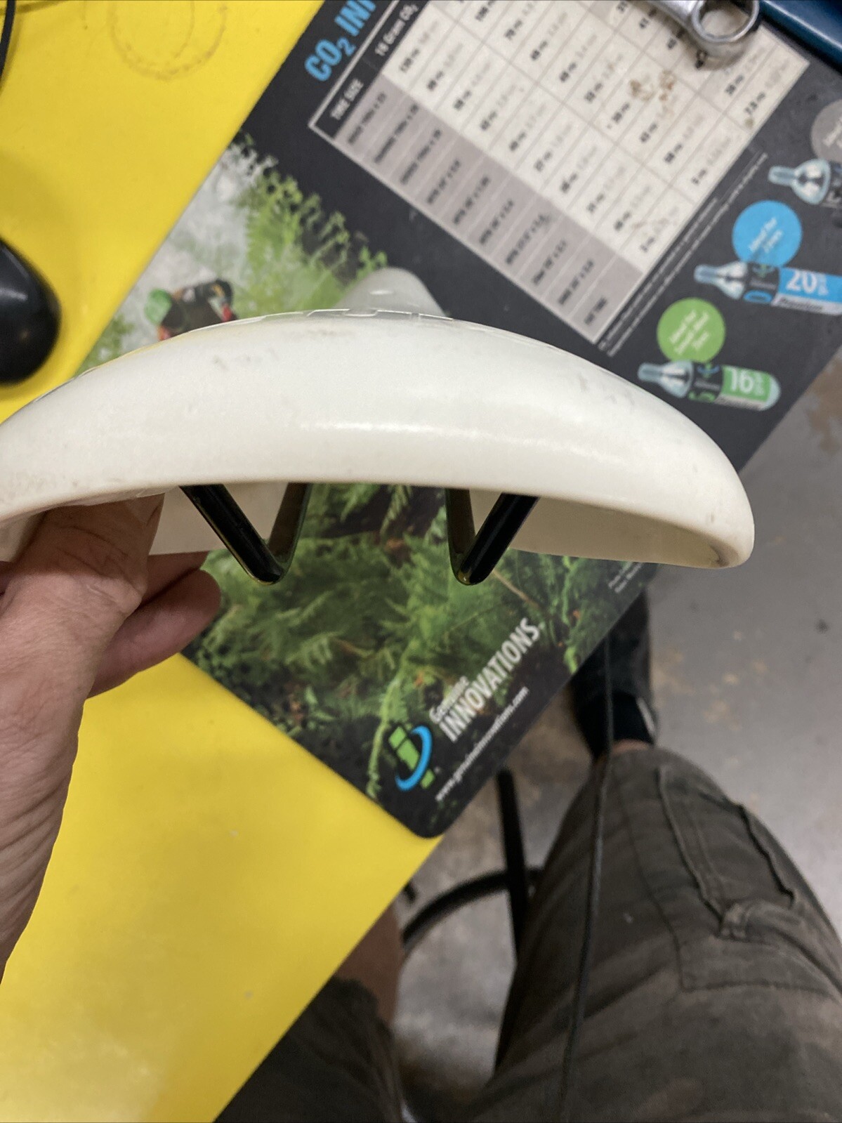 Cinelli Unicanitor White Plastic Saddle Steel Rails