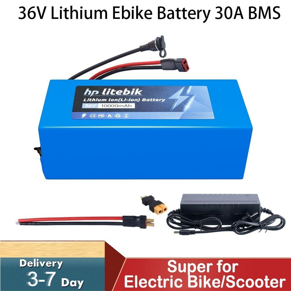 36V Lithium Ebike Battery 30A BMS For 100W-1000W Electric Bicycle Bike Scooters