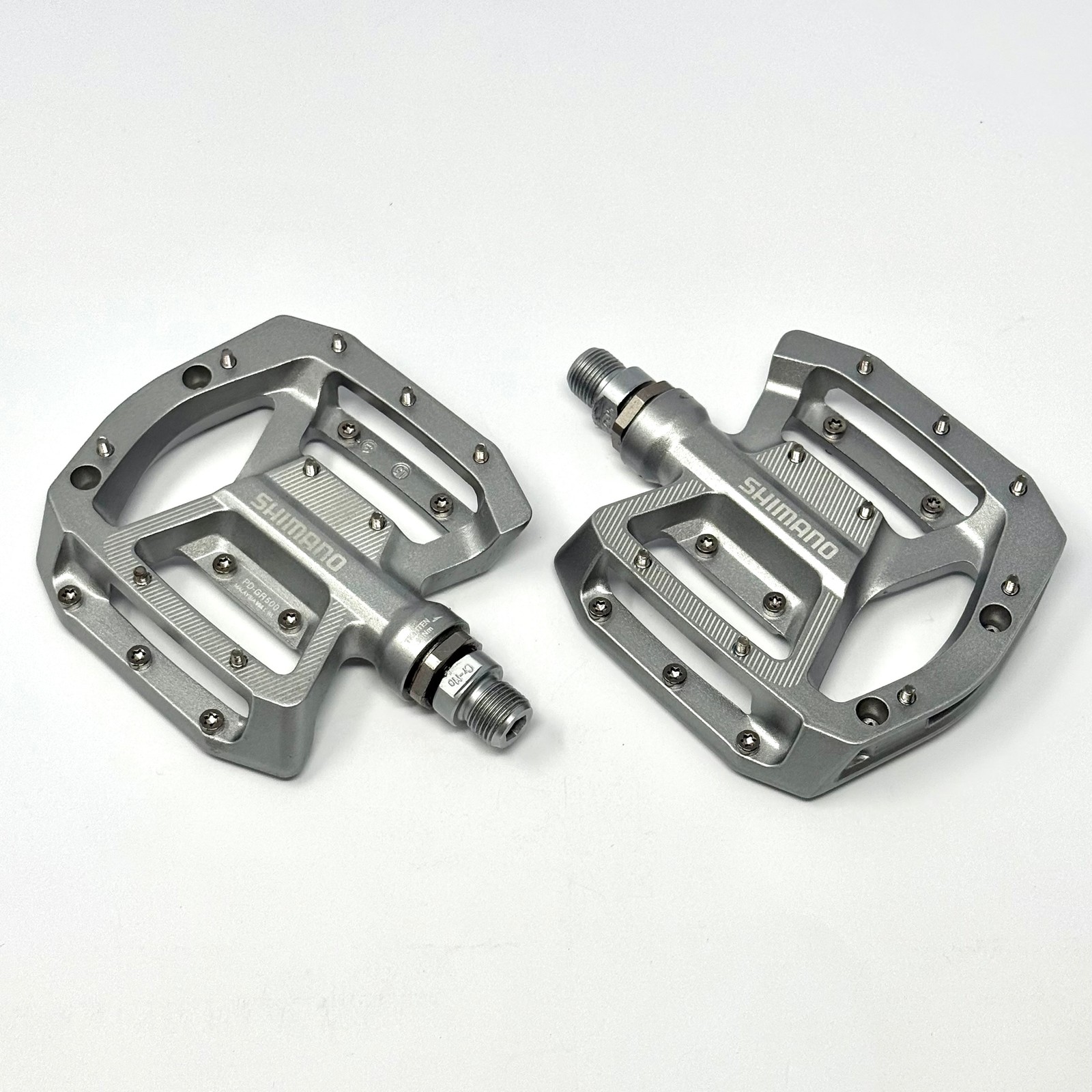 Shimano PD-GR500 Flat Platform Pedals Silver MTB Trail Enduro 9/16 Alloy Pair