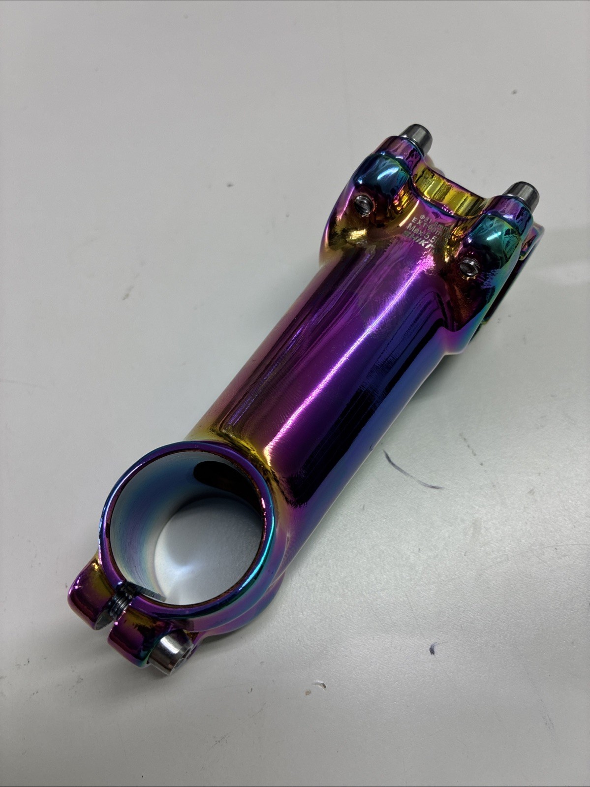 Anodized oil slick stem 90 mm 1 1/8 inch 31.8 +/-6 degree road mountain bike
