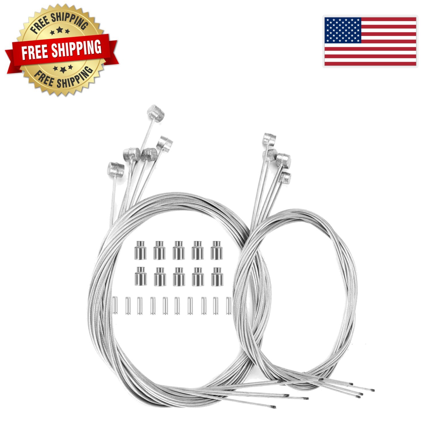 10PCS Bike Brake Cable Set – Durable Zinc-Coated for Smooth Braking