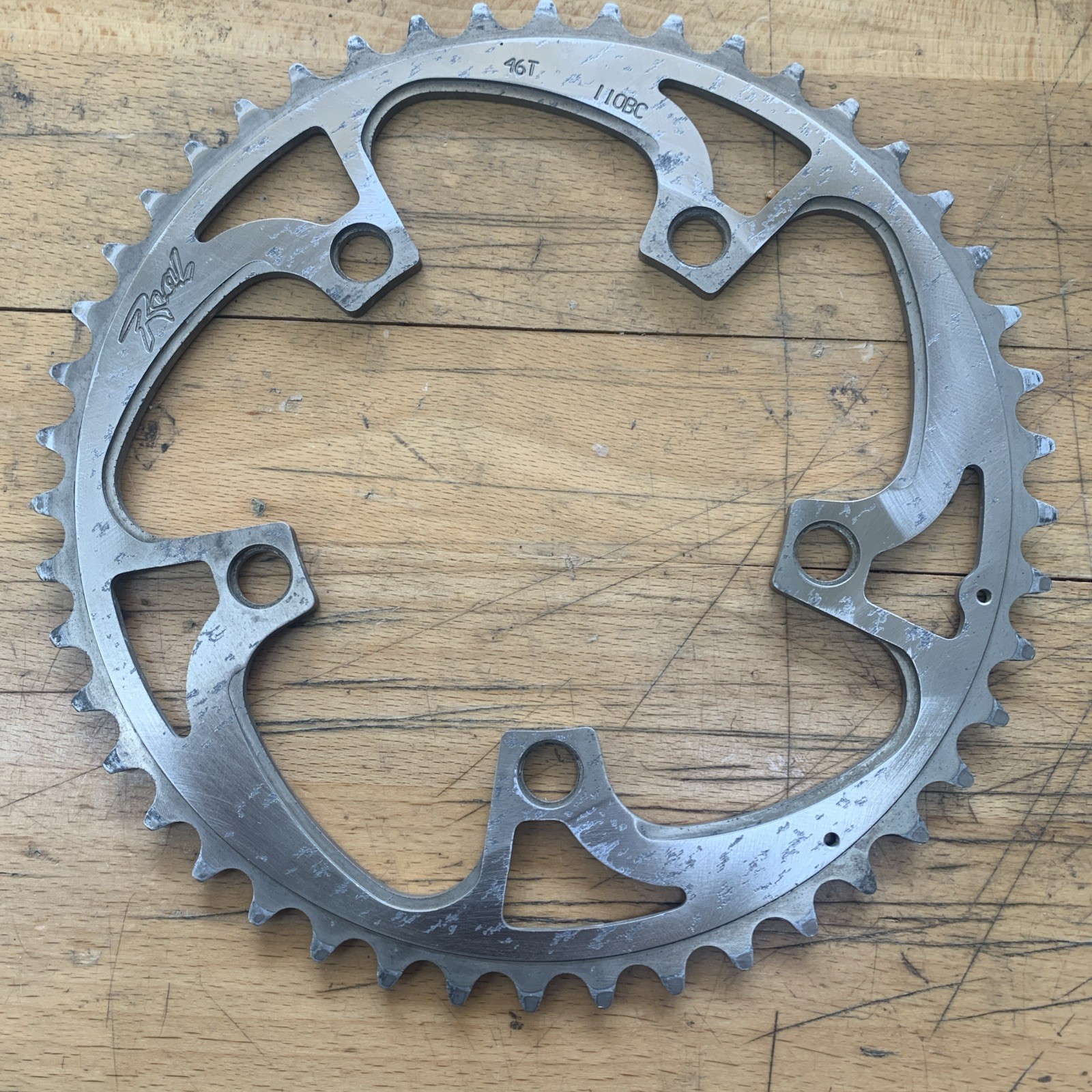 Real Designs Chainring 110mm BCD 45T Silver Vintage Mountain Bike Yeti Kooka CNC