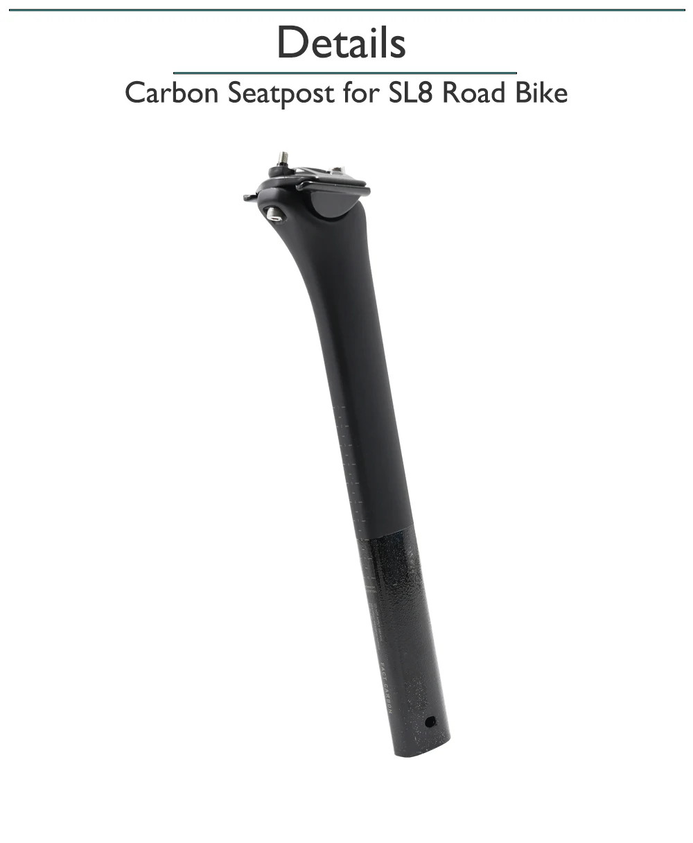 Carbon Fiber Seatpost Ultralight Road Bike Seatpost Matte 300mm/380mm 0mm Offset