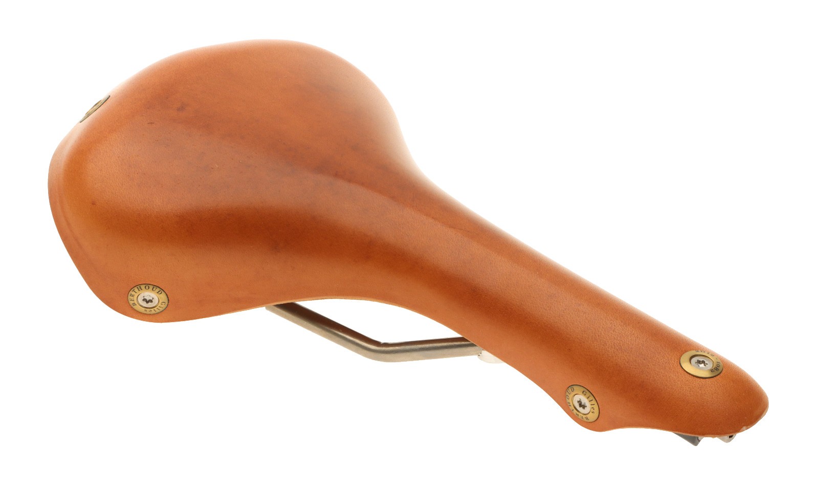 Gilles Berthoud Galibier Saddle Titanium Rail Hard Leather Cover Natural NEW NOS