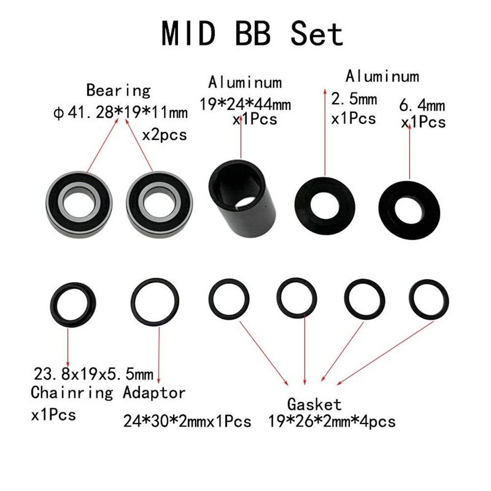 For 19mm Bottom Bracket Bearing Kit for Bicycle with Sealed Type Bearings
