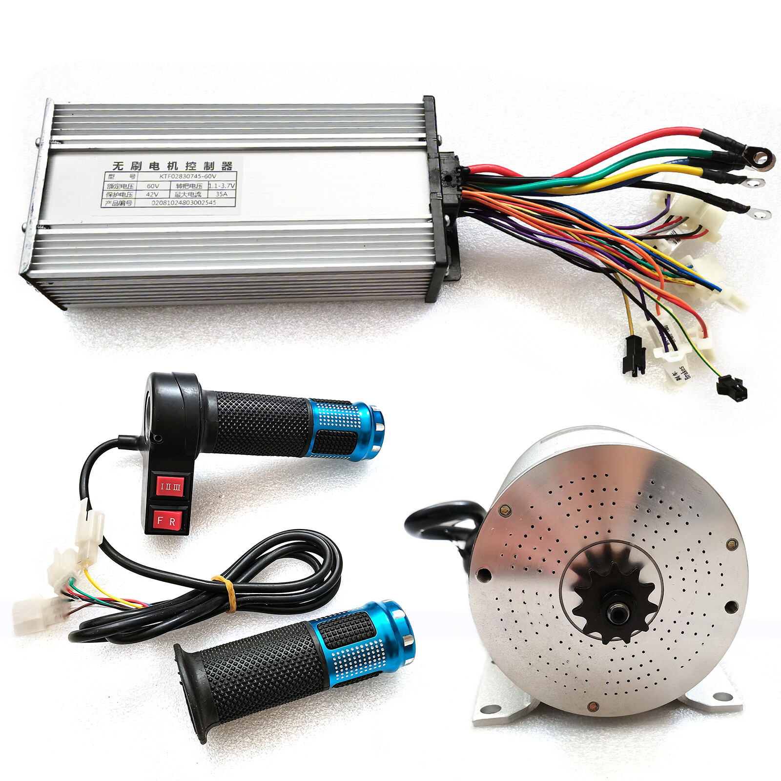 2000W 60V BLDC Motor Kit with Brushless Controller for Electric Scooter E Bike