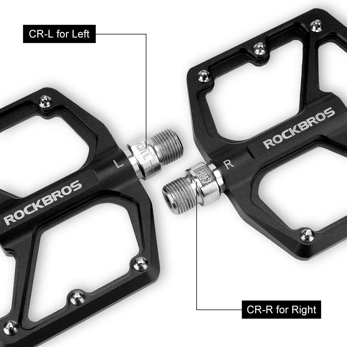 ROCKBROS MTB Bike Platform Pedals Aluminum Bicycle Cycling Sealed Bearing Pedals